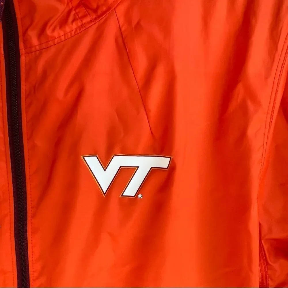 Columbia Virginia Tech VT Orange and Maroon Windbreaker Zip Up Jacket Medium